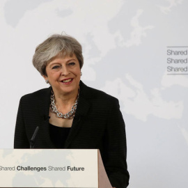 La primera ministra británica, Theresa May, durante su discurso en Florencia - Alessandra Tarantino/Reuters