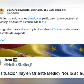 Captura de un tuit de Exteriores.