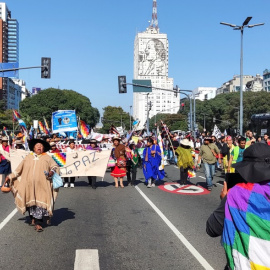 Marcha del Malón de la Paz por el centro de Buenos Aires