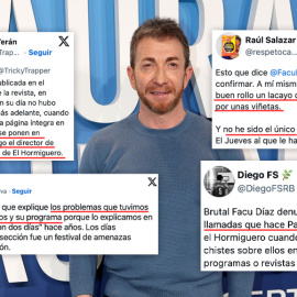 Varios humoristas denunciando "llamadas" por chistes sobre Pablo Motos.