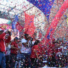 Un momento del cierre de campaña de García Carneiro, candidato a la reelección como gobernador del Estado de Vargas, en La Guaira. CEB