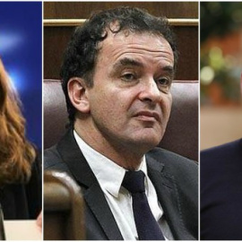 Marta Pascal (PDeCAT), Alfred Bosch (ERC) y Quim Arrufat (CUP).