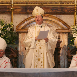 El arzobispo castrense Juan del Río Martín, en su toma de posesión en 2008. MD