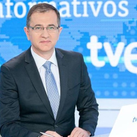 Pedro Carreño durante el 'Telediario' de TVE. RTVE