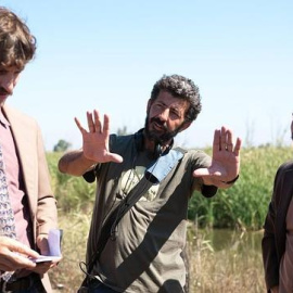 Foto del rodaje de La Isla Mínima, de Alberto Rodríguez, en las marismas del Guadalquivir (provincia de Sevilla)