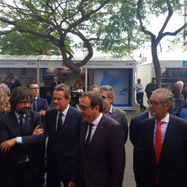 Josep Rull, conseller de Territorio y Sostenibilidad en su visita al Salón Náutico de Barcelona. /EUROPA PRESS