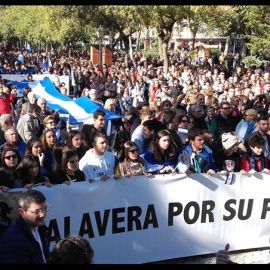 Image de la "histórica" manifestación del 11-N en Talavera, reclamando mejores infraestructuras. E.P.