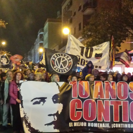 Imagen de la manifestación en honor de Carlos Palomino que ha recorrido este sábado las calles de Madrid. Twitter