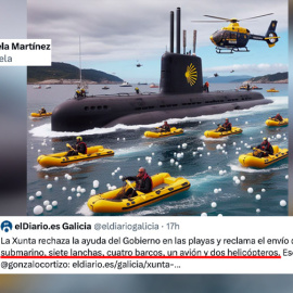 Uno de los memes sobre las peticiones de la Xunta al Gobierno por el vertido de pellets plásticos.