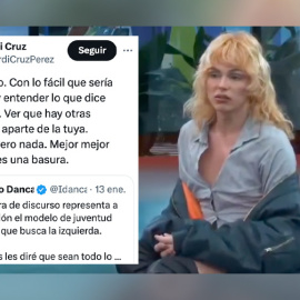 Jordi Cruz responde al líder de NNGG del PP sobre las palabras de Samantha Hudson.