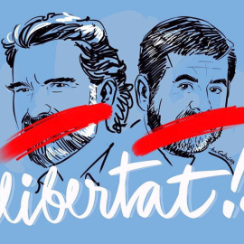 Cartel de la manigfestación convocada para este sábado en Barcelona por la libertad de Jordi Sànchez y Jordi Cuixart