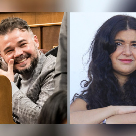 Dos imágenes de archivo de Gabriel Rufián y Lucía Etxebarria.- EUROPA PRESS