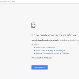 La Página Web del Tribunal Constitucional, inoperativa durante la jornada del 21 de octubre.