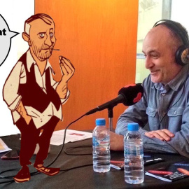 El senyor Bohigues y el humorista Eduard Biosca.