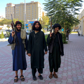 Una patrulla de seguridad talibán en las calles de Kabul. EFE/EPA/SAMIULLAH POPAL