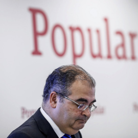 El presidente saliente del Banco Popular, Ángel Ron, durante la presentación de los resultados de 2016. EFE/Emilio Naranjo