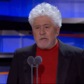El cineasta Pedro Almodóvar durante los Goya.