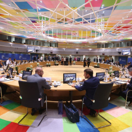 Vista de una cumbre de la UE en Bruselas.