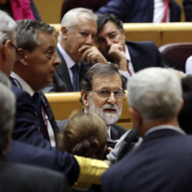 Rajoy, durante el Pleno del Senado de este viernes. EFE/ J.J. Guillén