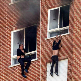 El presunto asesino de una madre y su hija en Vitoria, que ha saltado desde un octavo piso tras prender fuego a la vivienda. EFE