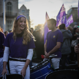 08/03/2024 - Assistents a la manifestació d'aquest 8-M del 2024 a Barcelona.