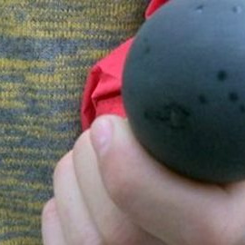 Pilota de goma dels antiavalots de la Policia Nacional igual a les que han regalat a alumnes d'una escola de Lleida