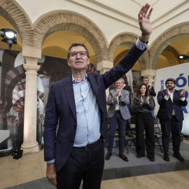 Alberto Núñez Feijóo durante la clausura del acto de presentación de la Declaración de Córdoba celebrado este domingo.