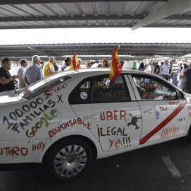 Foto de archivo de una protesta de taxistas. / EFE