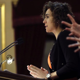 La ministra de Sanidad, Servicios Sociales e Igualdad, Dolors Montserrat, durante su comparecencia ante la Comisión General de las Comunidades Autónomas del Senado, para dar cuenta del acuerdo sobre un pacto de Estado contra la violencia de género. EFE