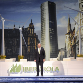 El presidente de Iberdrola, Ignacio Sánchez Galán, en la junta de accionistas de la eléctrica. E.P.