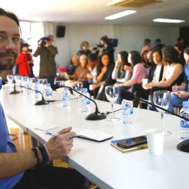 El líder de Podemos, Pablo Iglesias, durante un Consejo Ciudadano Estatal. EFE