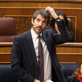 Ernest Urtasun interviene durante una sesión de control al Gobierno, a 28 de febrero de 2024.- EP