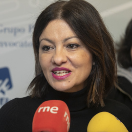 La ministra de Juventud e Infancia, Sira Rego, durante la Conferencia Interparlamentaria de IU, este 2 de mazo en Oviedo.