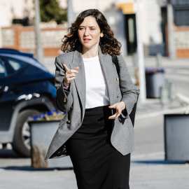 La presidenta de la Comunidad de Madrid, Isabel Díaz Ayuso, a su llegada a la reunión del Consejo de Gobierno que, de forma extraordinaria, se ha celebrado en el Ayuntamiento de Leganés este 13 de marzo de 2024.
