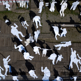 Tributo a las víctimas de la dictadura de Pinochet, en Santiago de Chile.