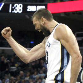 Marc Gasol durante su partido de NBA disputado contra San Antonio Spurs.EFE/Karen Pulfer Focht