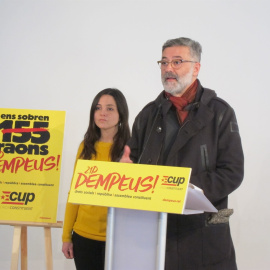 Carles Riera y Maria Sirvent, de la CUP. E.P.