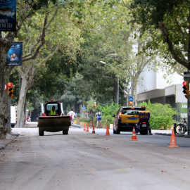 Un dels carrers on s'han fet obres de la superilla de l'Eixample de Barcelona, en una imatge d'arxiu.