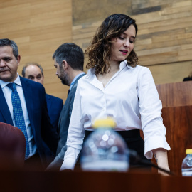 La presidenta de la Comunidad de Madrid, Isabel Díaz Ayuso, en la Asamblea de Madrid, a 14 de marzo de 2024.