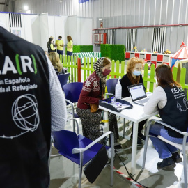 23/08/2022. Interior del centro de refugiados habilitado para la recepción, atención y derivación de ciudadanos ucranianos, en Málaga, a 20 de abril del 2022.
