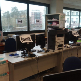 Juzgado vacío en la primera huelga de la justicia en Galicia. E.P.