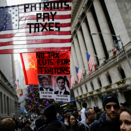 Protestas contra gobierno de EEUU en Wall Street./REUTERS