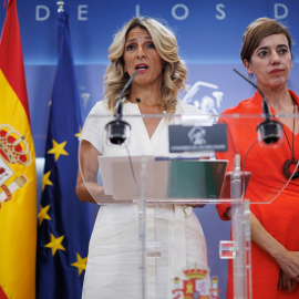 11/9/23 Yolanda Díaz y Marta Lois, el pasado 21 de agosto en el Congreso de las Diputadas.