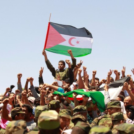 Manifestación contra la ocupación marroquí del Sáhara Occidental