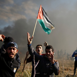 Protestas de palestinos cerca del asentamiento judío, cerca de Gaza. REUTERS/Mohammed Salem