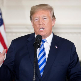 El presidente estadounidense, Donald Trump, en su última comparecencia, donde se pronunció sobre el acuerdo nuclear con Irán/EFE