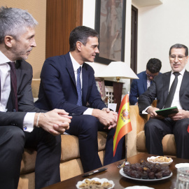 Imagen de archivo del presidente del Gobierno Pedro Sánchez reunido con el primer ministro marroquí Saadeddine Othmani, a 19 de noviembre de 2018.