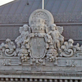 Escudo de la Segunda República en el Edificio del Banco de España, en Madrid.