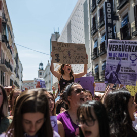 Miles de estudiantes se manifiestan en Madrid contra la sentencia condenatoria a 'La Manada' y contra la "justicia patriarcal".- JAIRO VARGAS