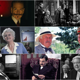 Imágenes de varias películas basadas en novelas de Agatha Christie.